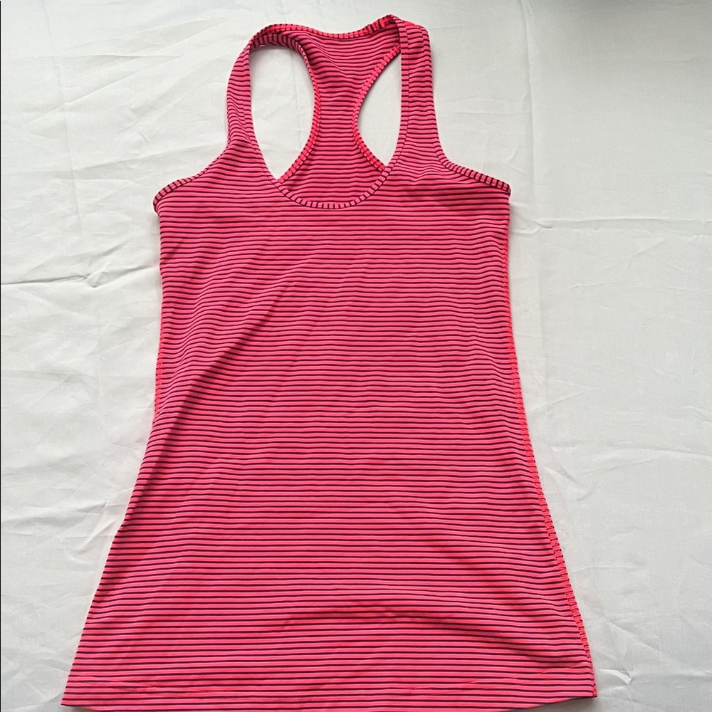 Lululemon Striped Pink and navy Racerback Tank Top size 6